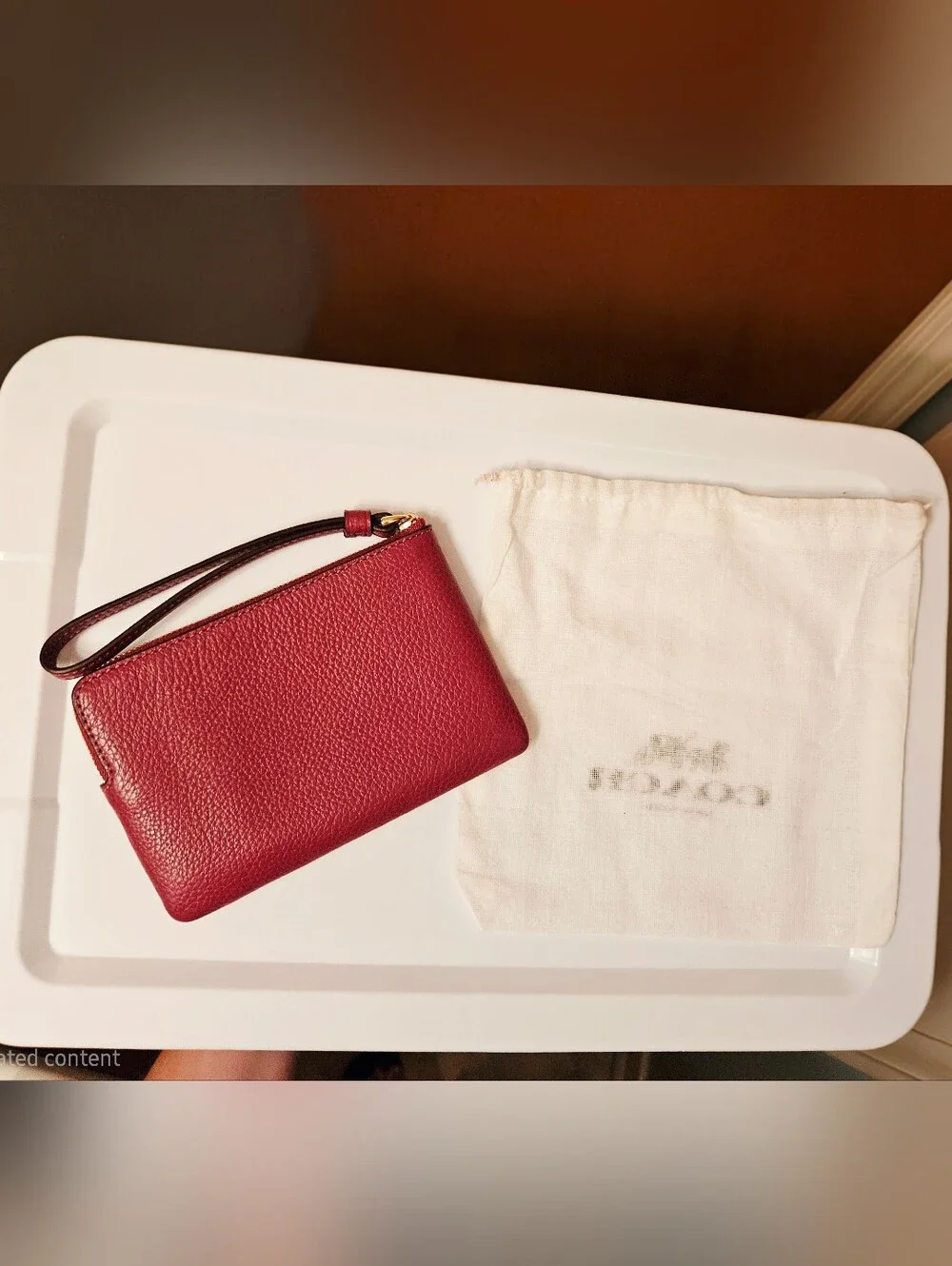 Coach Corner Zip Wristlet +Dust Bag - Picture 4 of 16